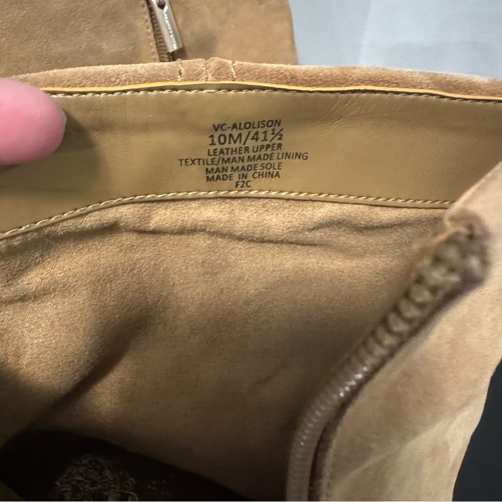 Vince Camuto Alouison Tan Suede Foldover Boots | Size 10M - Picture 6 of 11
